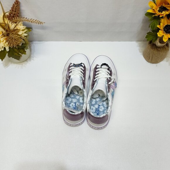 Disney Stitch Low Top Sneakers Womens 9 Lace-Up Glitter Accents Charm Keychain - Picture 7 of 9